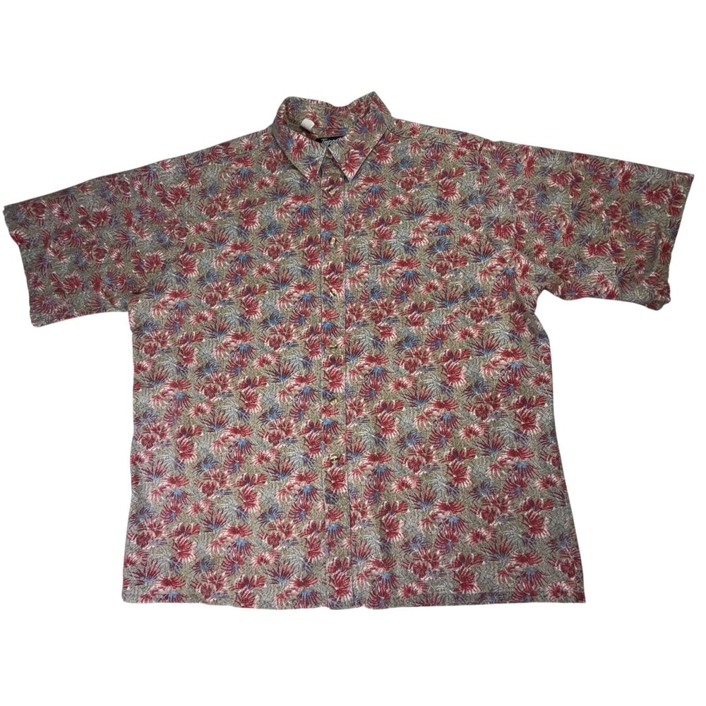Impact Vintage 90s Tropical Shirt XL Mens Floral Resort Vacation‎ Button Up USA